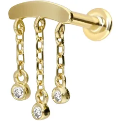 14 Karat Gold Labret mit Innengewinde MOISSANIT-WINDSPIEL