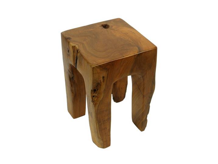wohnfreuden Sitzhocker Teak Holz Hocker 40 cm braun viereckig, 1964