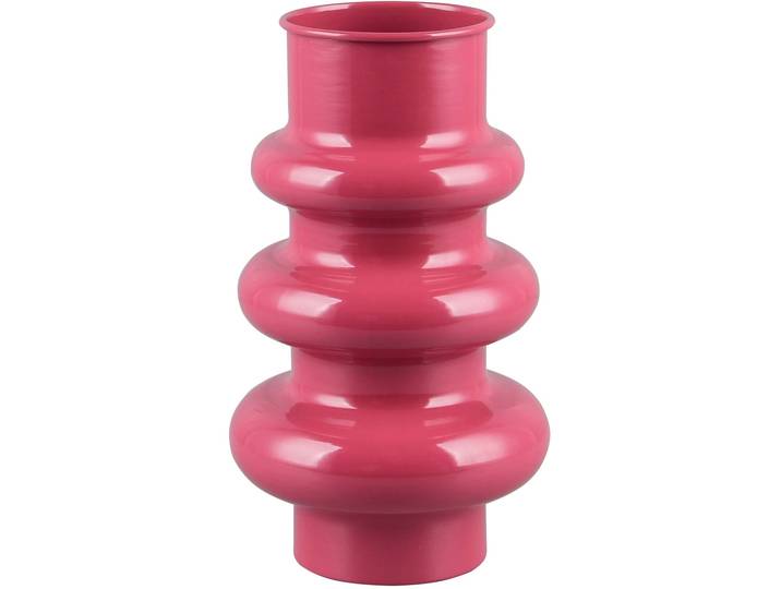 Dekovase MIRRORS AND MORE HOOP , pink (rot), B:17cm H:30cm, Metall, Vasen, Dekovase, Bunte Dekovase in auffälliger Form