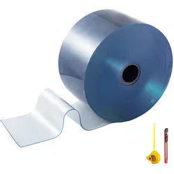 VEVOR PVC Streifenvorhang Kunststoffvorhangstreifen 50M Länge x 20cm Breite Vorhangrolle in PVC Tür 2mm Dicke Türleiste