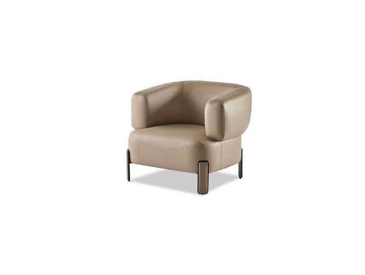 JVmoebel Relaxsessel Sessel Beige Leder Elegant Abgerundete Formen Modern Minimalistis (1-St), Made in Europa