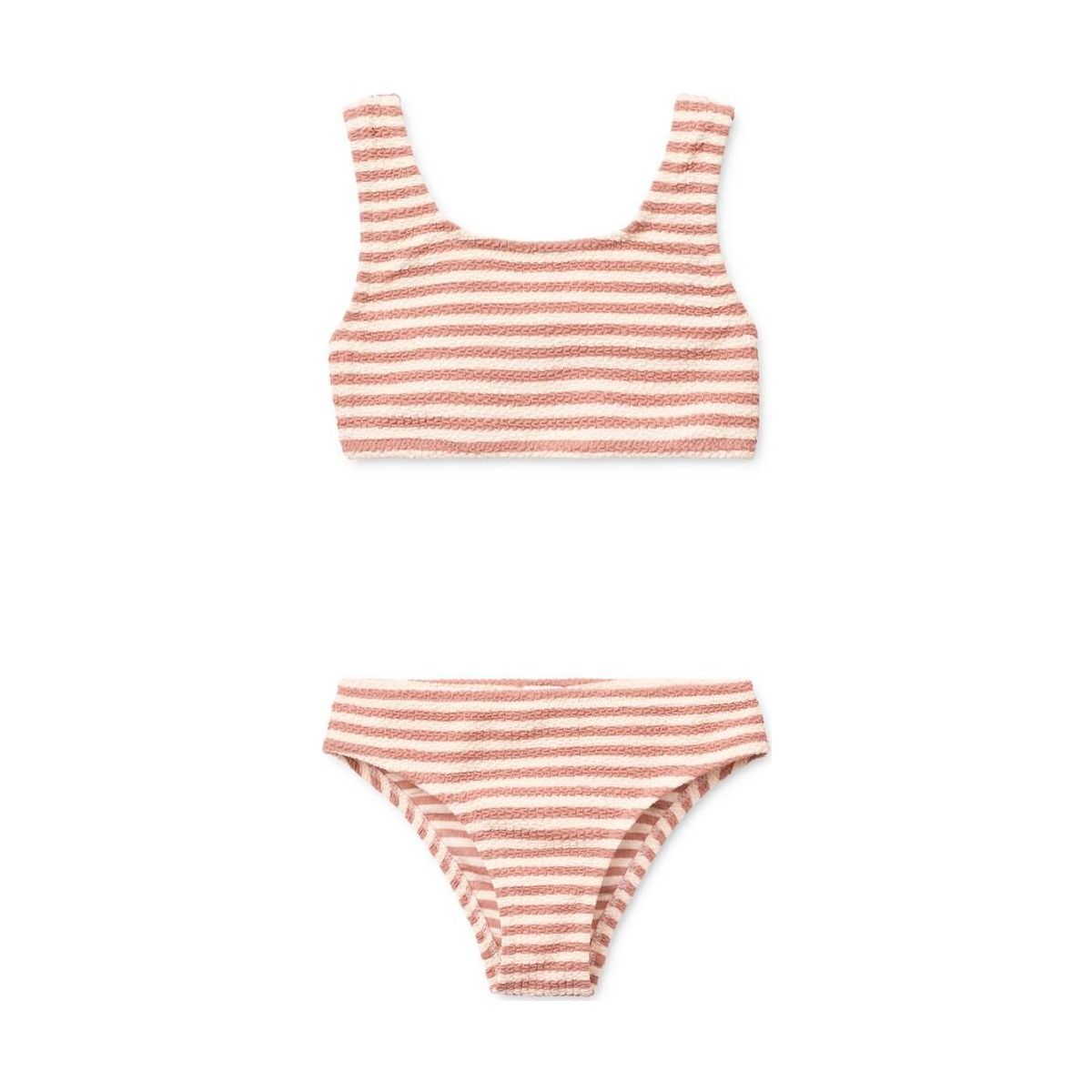 Liewood Bello Stripe Bikini coral blush / creme de la creme (2659) 128 LW20646-2659-128-CU