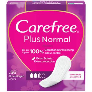 Carefree Slipeinlagen Plus Normal, normal, ohne Duft, 56 Stück