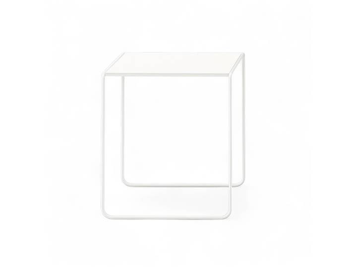 Couchtisch Milani Rock 43x43 cm, Weiss/Weiss, Quadratisch, Neu - Perfekt für Sofa und Lounge