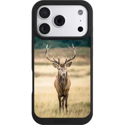 Nivocase Handyhülle für Apple iPhone 18 Pro Hülle NIVOpure Case Schwarz Hirsch Wald Wiese (Apple iPhone 18 Pro), Smartphone Hülle, Schwarz