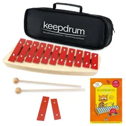Sonor Glockenspiel NG-10 mit Tasche und Notenheft, Perkussion, Rot