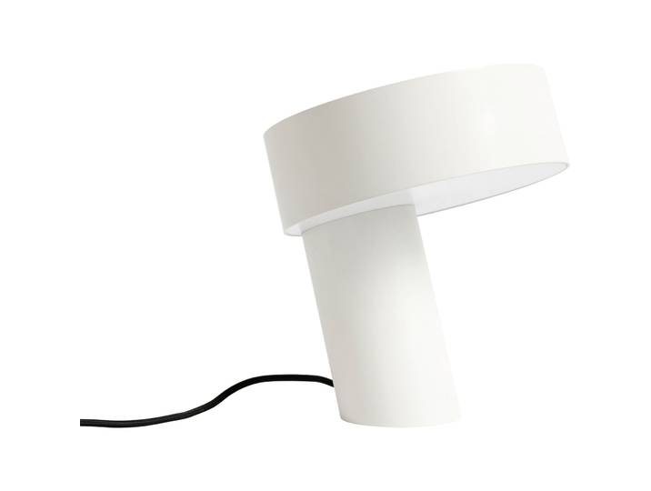 Designer-Tischlampe HAY Slant E27 weiss H 28 cm - Material: Aluminium - LED - LED Energiesparlampen