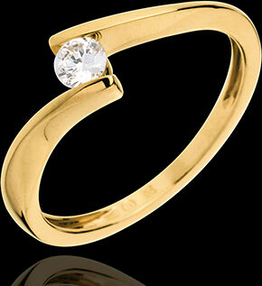Edenly SolitÃ¤rring Kostbarer Kokon - Apostroph - Gelbgold - Diamant 0.16 Karat