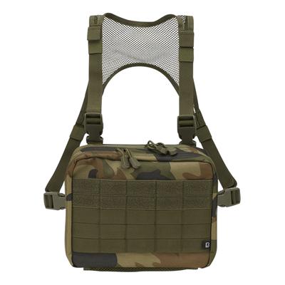 Schultertasche BRANDIT "Brandit Unisex Chest Pack", Damen, Gr. onesize, grün (woodland), Polyester, unifarben, Taschen Schultertasche