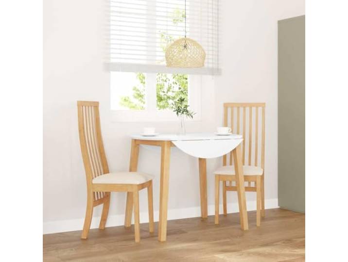 HEFZGDB Esszimmerstühle mit Kissen 2 STK. Massivholz Gummibaum Ergonomische Rückenlehne für Komfort und Langlebigkeit