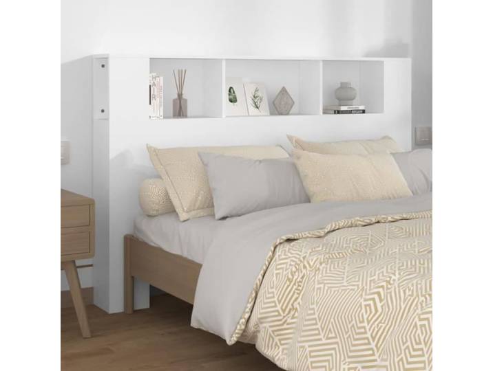 Armoire de tête de lit Blanc - ALOMEJOR - 160 cm - Contemporain - Design