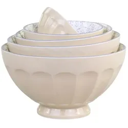 Chic Antique Arés Schüssel 5er-Set, H9/D15,5 cm, staubig latte