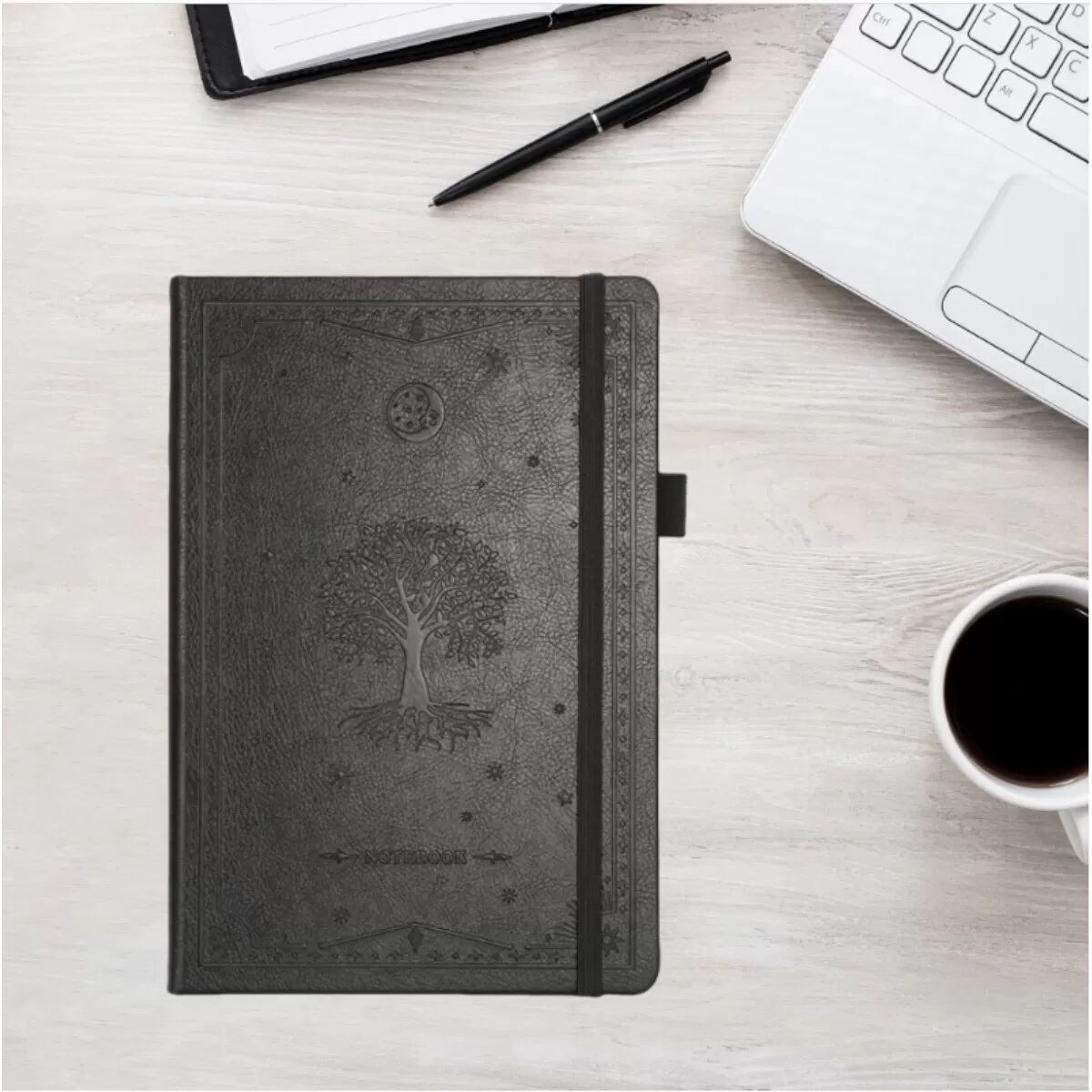 INF Carnet Créatif Rétro Européen - Journal Vintage à Reliure Cordon pour Écriture et Bureau Le noir