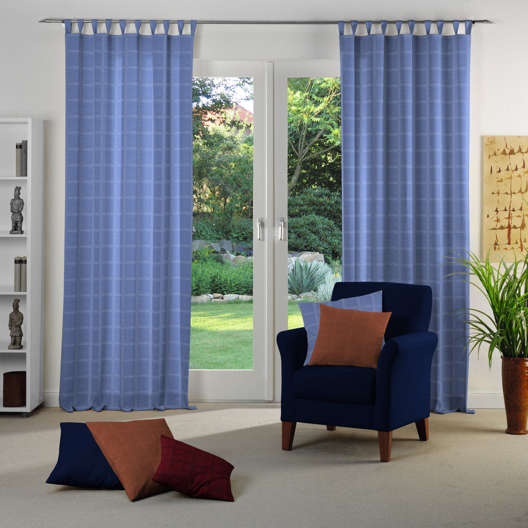 Ophelia & Co. Shire Room Darkening Single Curtain Panel Blue 132 W x 245 D cm