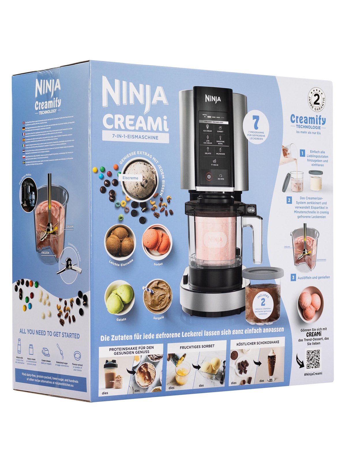Ninja Eismaschine Creami NC302EU - ice cream maker - black / silver
