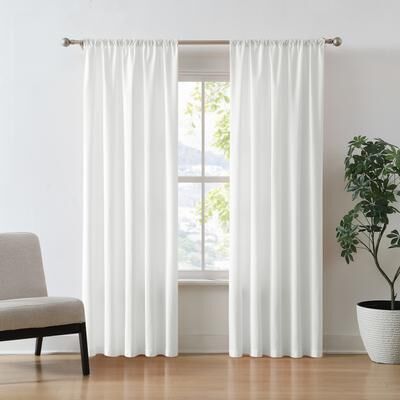Brooklyn Loom Brookyln Loom Solid Cotton Percale Window Curtain Pair