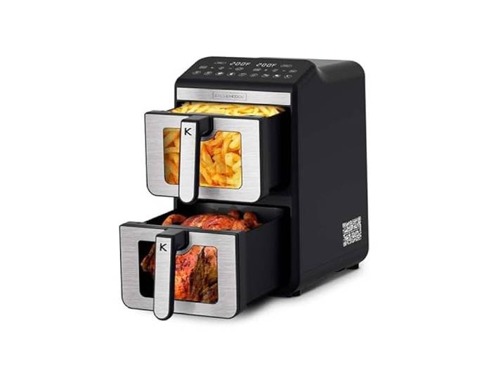Kitchencook - Airflow 11 - Double Friteuse à Air Verticale 11l - 7 Programmes