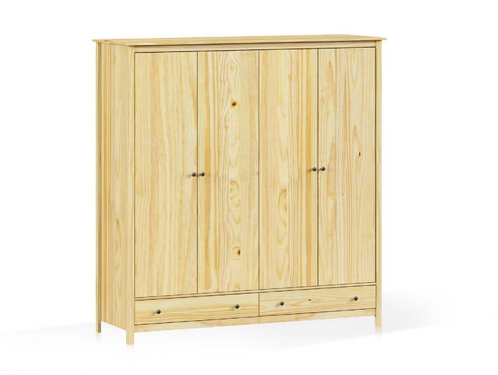 TOBINO Kleiderschrank 4trg, Material Massivholz, Kiefer