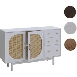 Sideboard HWC-P52, Schrank Kommode Highboard, Schubladen Staufächer, Poly-Rattan MDF Melamin 80x120x40cm ~ weiß