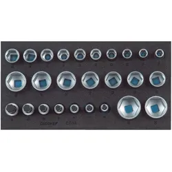 Gedore, Steckschlüssel + Stecknuss, 1500 CT1-19 Satz Steckschlüsseleinsätze 1/2", 6-kant, in Check-Tool-Modul