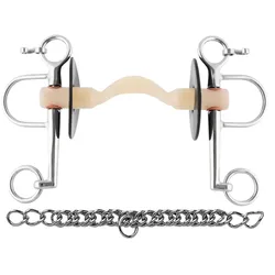 Gebiss Nathe Pelham III m. Zungenfreiheit, Anzüge 7 cm thermoplast weich42084 125/20
