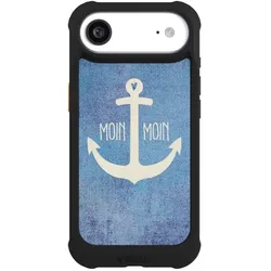 Nivocase Hülle für Apple iPhone Air Stossfeste Handyhülle NIVOmax Case Schwarz Anker Blau maritim (Apple iPhone Air), Smartphone Hülle, Schwarz, Blau