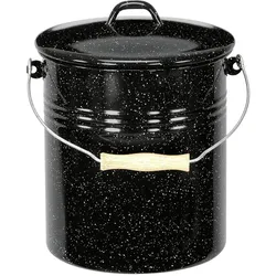 Krüger Mülleimer 3l m.D. sw-wss gesp., Abfalleimer, Weiss, Schwarz