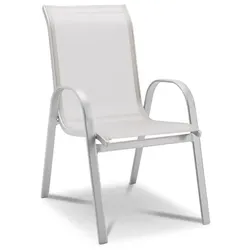 Gartenstuhl stapelbar Adria Textilene Silber