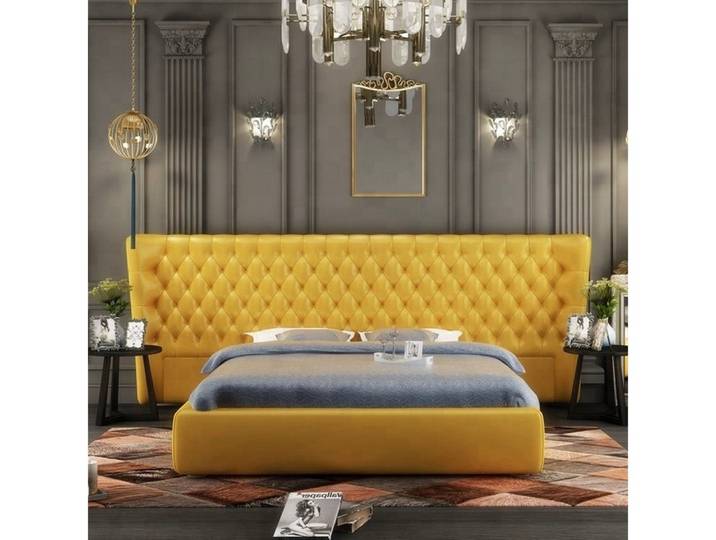 Xlmoebel Polsterbett Luxusbett Chesterfield Hotel mit imposantem Kopfteil in edler Optik (Chesterfield Bett 4062292302237), Hergestellt in Europa