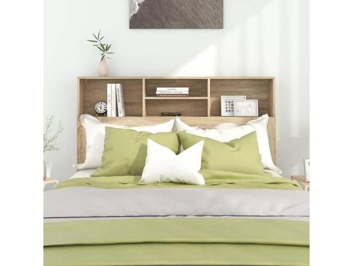 Elégant Meuble de Chambre Armoire à tête de lit pour lire ou regarder télévision Chêne Sonoma 140x19x103 5cm &0_9830008