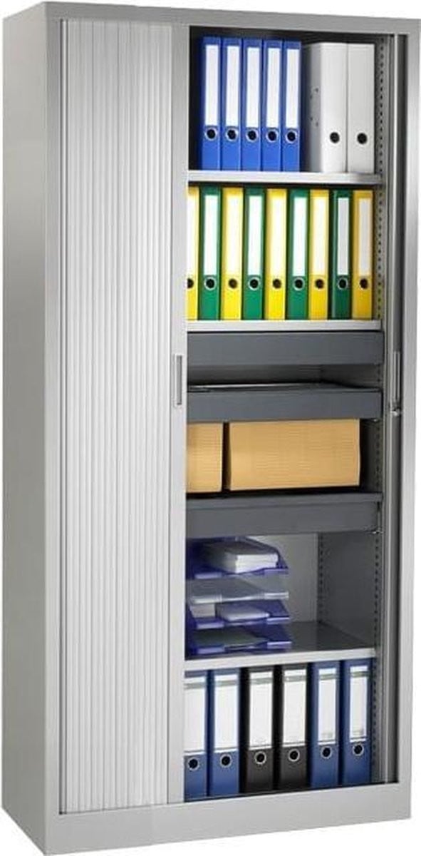 ABC Kantoormeubelen Stalen roldeurkast Wit B/D/H: 100 x 43 x 198 cm