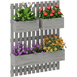Outsunny-Hochbeet-60L x 16B x 80H cm-Grau