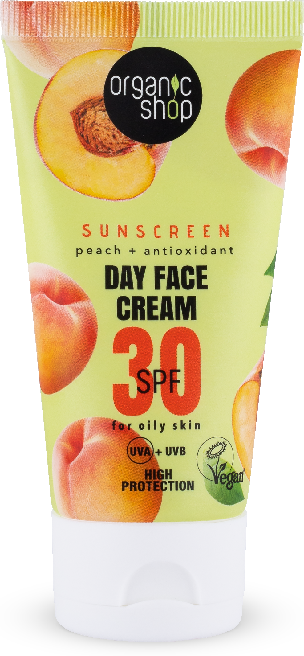 Organic Shop Sunscreen Crema Facial  de Día con Melocotón SPF 30 50 ml