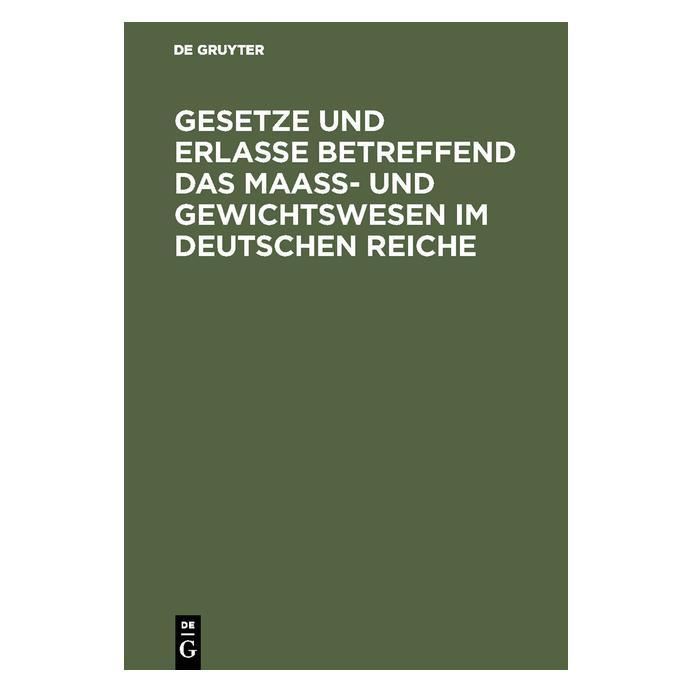 De Gruyter Gesetze und Erlasse betreffend das Maas (Deutsch, Hardcover) (67771969)