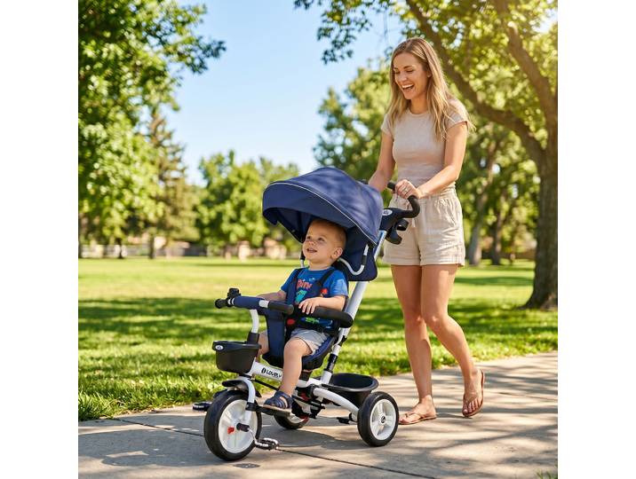 HOMCOM Tricycle Enfant 6 en 1 Siège Réversible Vert