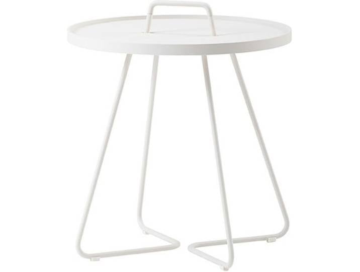 Beistelltisch On-the-move Cane-line weiß, Designer Christina Strand, Niels Hvass, 44x54x44 cm
