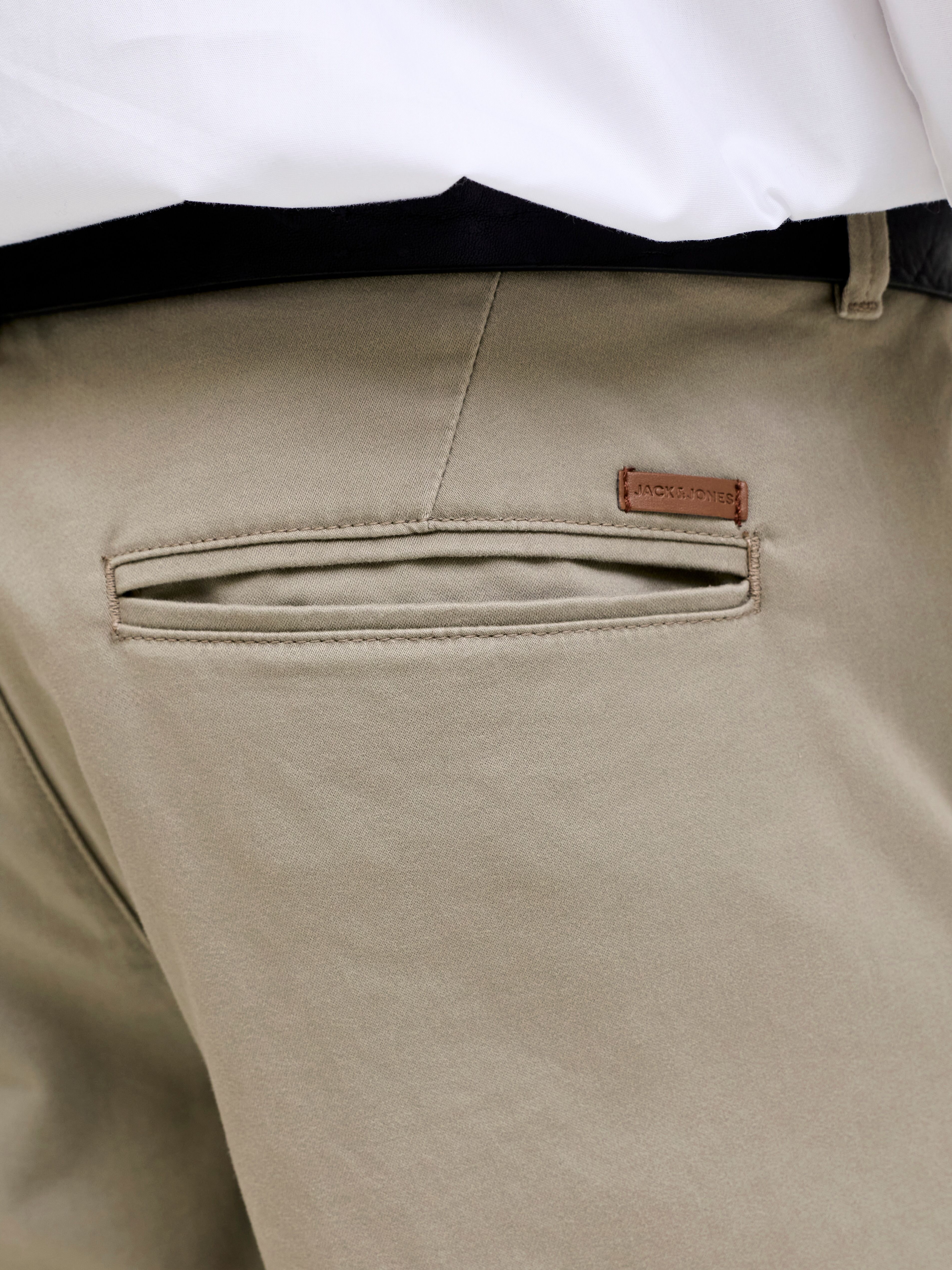 Jack & Jones "JJIMARCO mit Badge und hohem Tragekomfort" unifarben, modisch, slim fit, Baumwollmischung vetiver 29, Länge 34