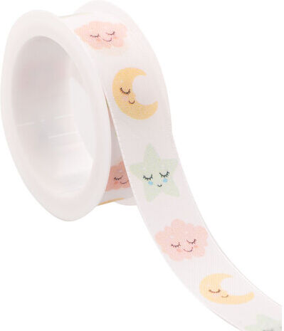 Stoffband "Stern & Mond", 25 mm, 5 m