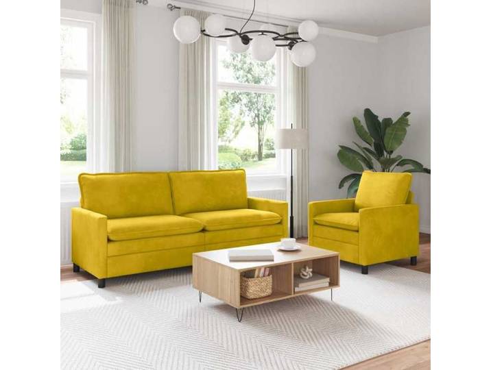 Ensemble de Canapés 2 pc Jaune Velours 3417115