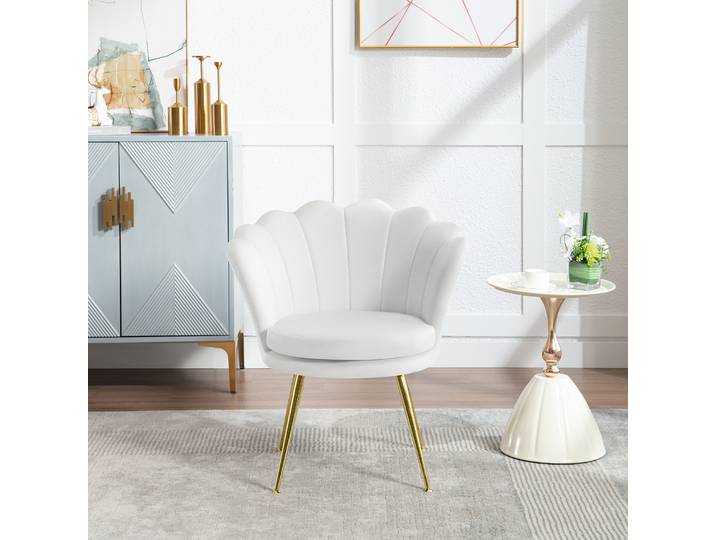 WOLTU Chaise longue en velours rembourrée avec pieds en métal, dossier souple pour salon, chaise de lecture et de relaxation