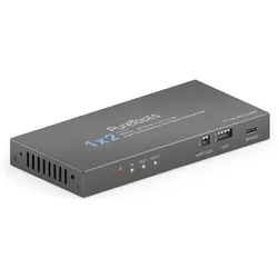 PureTools - 1x2 HDMI2.1 Splitter - 48Gbps - 8K (60Hz 4:2:0) 12 bit, Audio De-Embedding und Signal Management