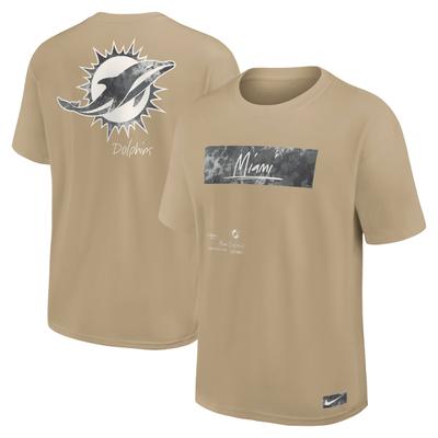 T-Shirt NIKE "Nike T-Shirt Miami Dolphins Nike Max 90", Damen, Gr. L, braun, 100% Baumwolle, Shirts T-Shirt