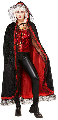 Vampir-Umhang 130 cm, schwarz/rot