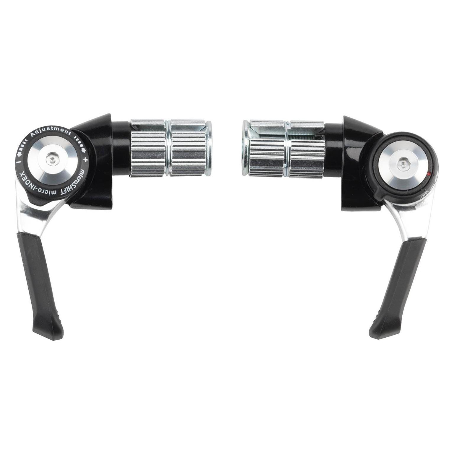 Micro Shift R8 Road Bar End Flat Bar Schalthebel-Set 2/3x8 speed - black (MS-SHF-0221/1/unis)