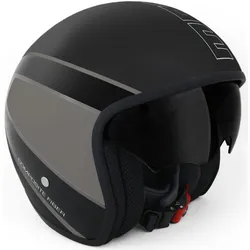 MOMO Raptor Jethelm Schwarz Matt / Dunkel Silber XXS (54)