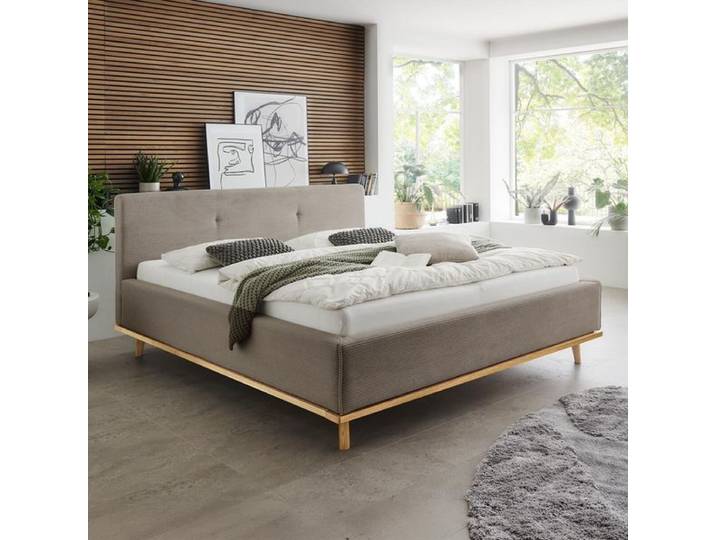 Musterring Polsterbett Delphi Komfort Cord 180x200cm Taupe modern, Mit Kopfteil