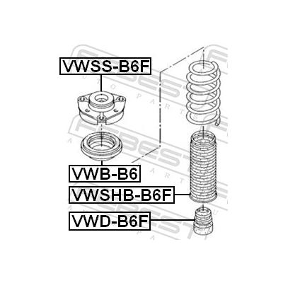 FEBEST Schutzkappe/Faltenbalg, Stoßdämpfer VWSHB-B6F Vorderachse für FAW VAG