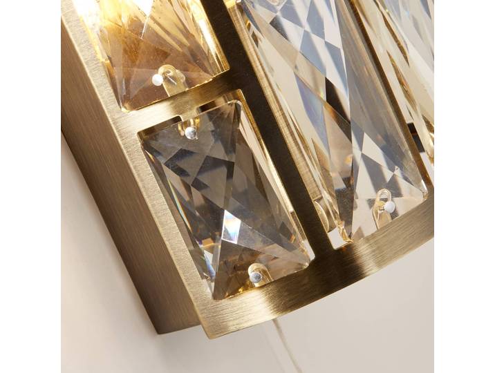 Searchlight Kristall Wandleuchte Bijou, dimmbar, messing / gold, für Wohn- / Esszimmer, Metall