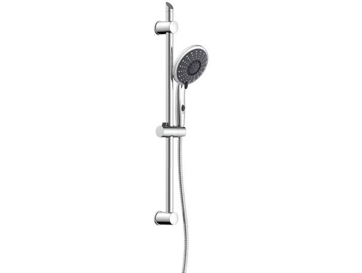 Brausegarnitur SCHÜTTE Florenz , grau (chromfarben), H:70cm T:3cm, Chrom, Kunststoff, Messing, Brausegarnituren, Brausegarnitur, Regendusche, Wellness Duschkopf mit 5 Funktionen