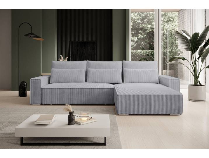 storez24 Ecksofa Alice, wahlweise mit Bettfunktion und Bettkasten, Steppung im Sitzbereich